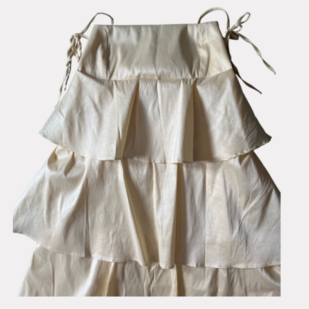 Show Me Your MuMu Meet Cute Pale Yellow Taffeta Dress XL - Picture 8 of 8